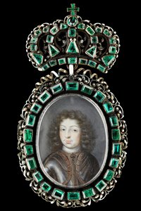 Miniature Portrait of Charles XI, King of Sweden 1660-1697 by Pierre Signac